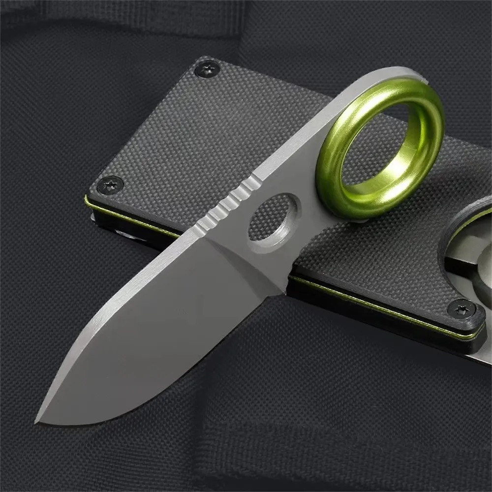 Edc Carry Fixed Blade - Mini-ringmes met vast mes, roestvrijstalen zakmes,