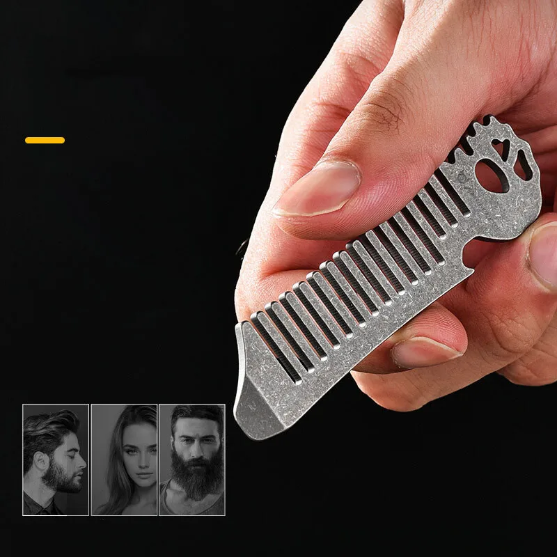 Comb Pocket Titanium - FEGVE Kam van titaniumlegering met flesopener,