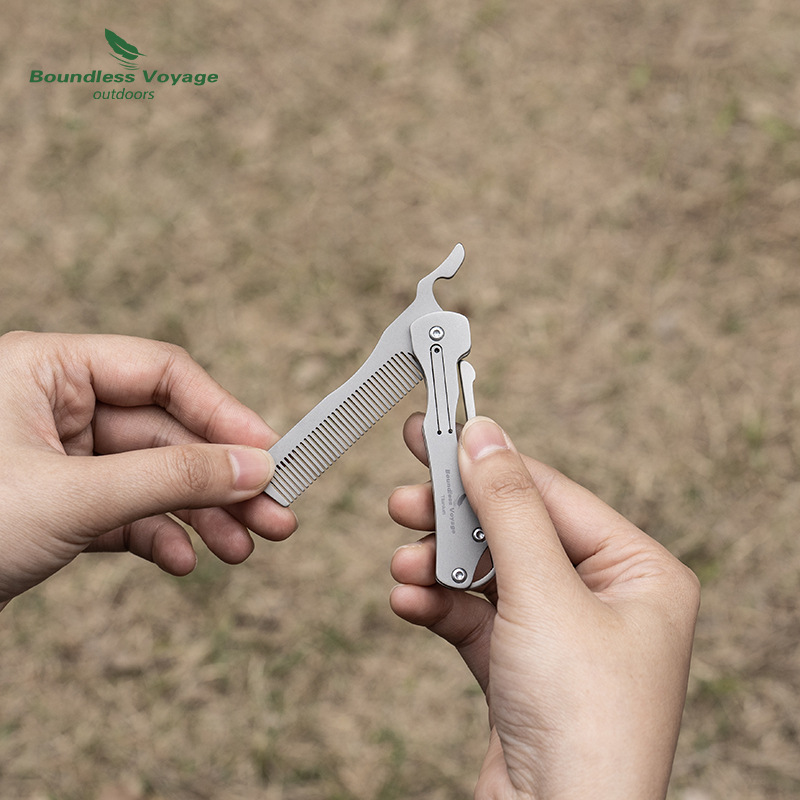 Pure titanium opvouwbare kam,  - Comb Pocket Titanium recensie en prijs